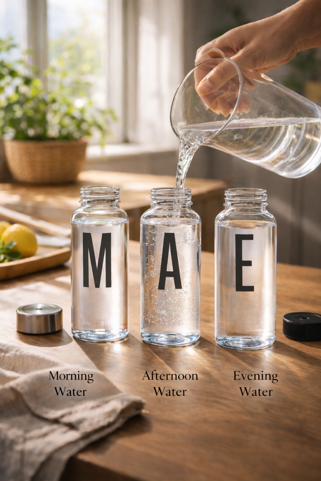 아침, 점심, 저녁 물 마시기